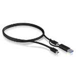 ICY BOX IB-CB031 USB cable 1 m USB 3.2 Gen 2 (3.1 Gen 2) USB A/USB C USB C Black