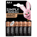 Duracell Simply Alkaline Pack of 6 AA Batteries