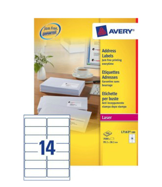 Image of Avery L7163-500 addressing label White Self-adhesive label