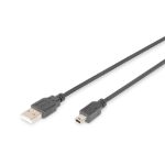 Digitus AK-300108-018-S USB-kabel USB 2.0 1,8 m USB A Mini-USB B 0,48 Gbit/s Zwart
