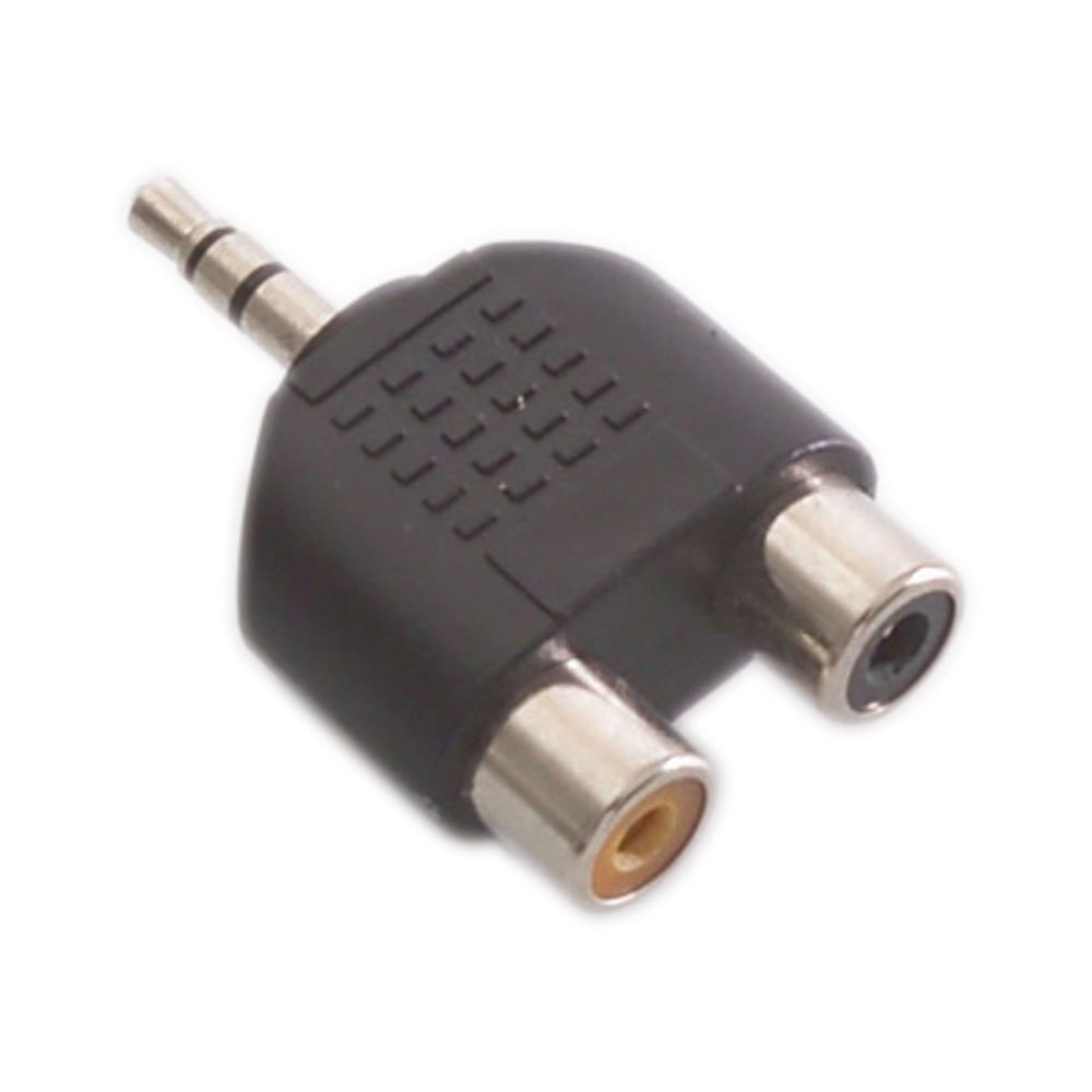 Videk 2 Phono Sockets to 1 x 3.5mm Stereo Plug Adaptor