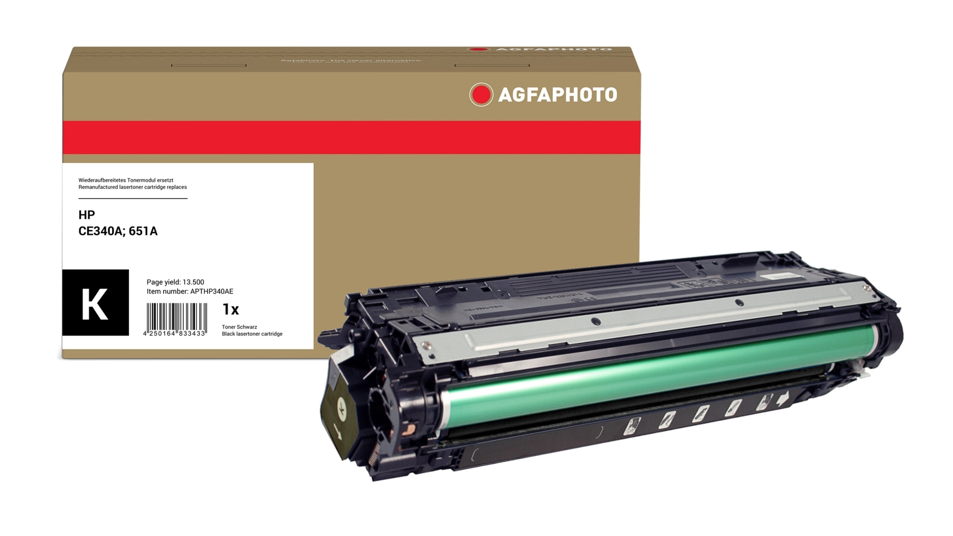Image of AgfaPhoto Compatible Toner Cartridge. Black. Replacement for HP CE340A