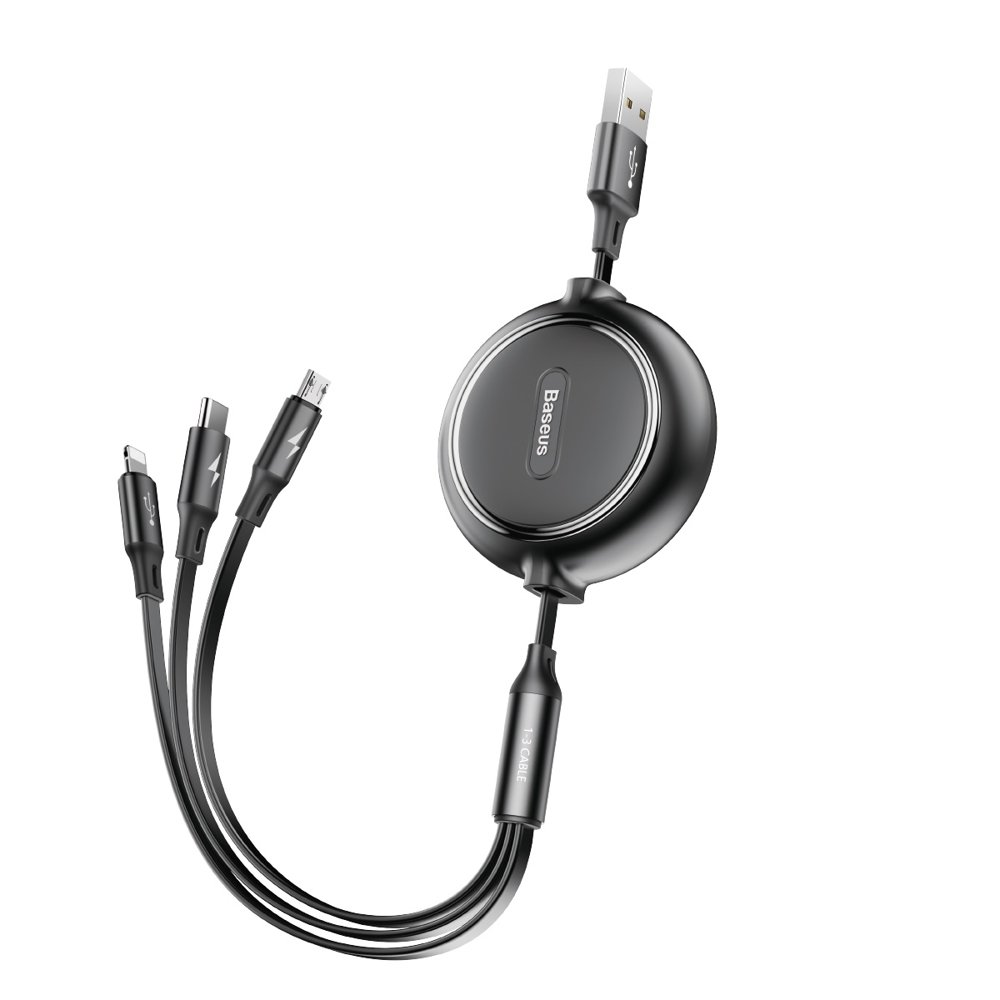 EU Product - Golden Loop 3-in-1 USB Charge and Sync Cable, 1,2m, 3.5A - Black thumbnail