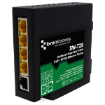 Brainboxes SW-725 network switch Unmanaged Fast Ethernet (10/100) Power over Ethernet (PoE) DIN rail Black, Green
