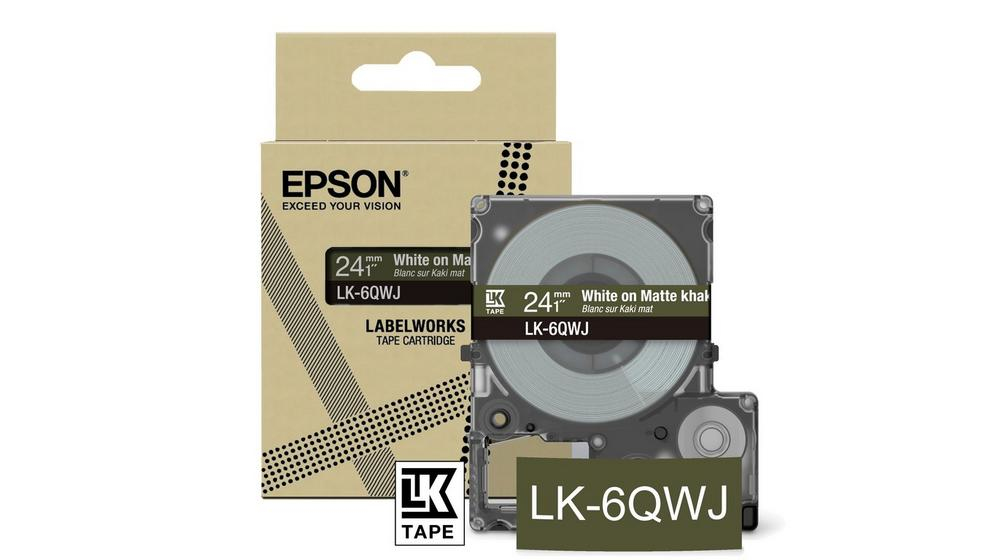 Image of Epson LK-6QWJ Khaki, White