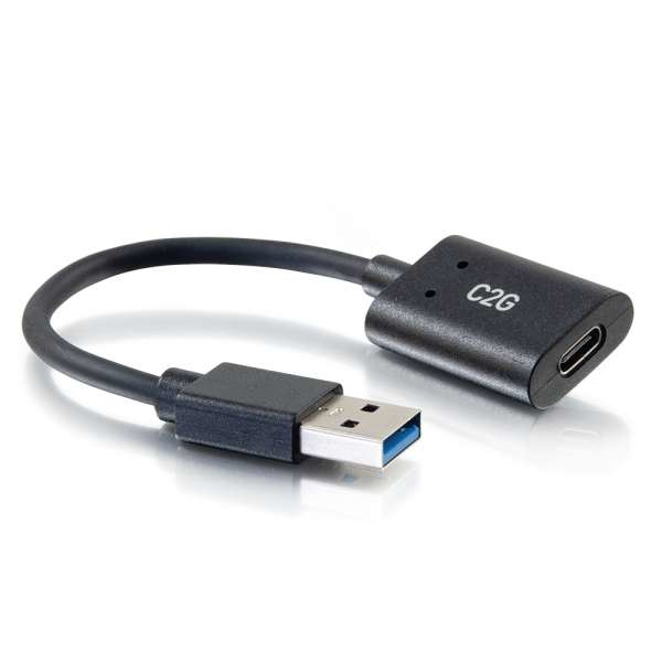 Image of C2G 15cm (6in) USB-C® Female to USB-A Male SuperSpeed USB 5Gbps...