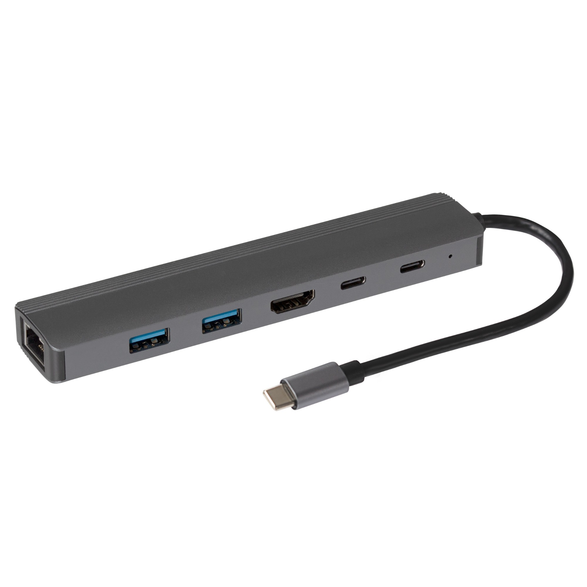 Maplin Usb-C Multiport Hub 2X Usb-A 3.0 Hdmi 2X Usb-C 100W Gigabit Rj4