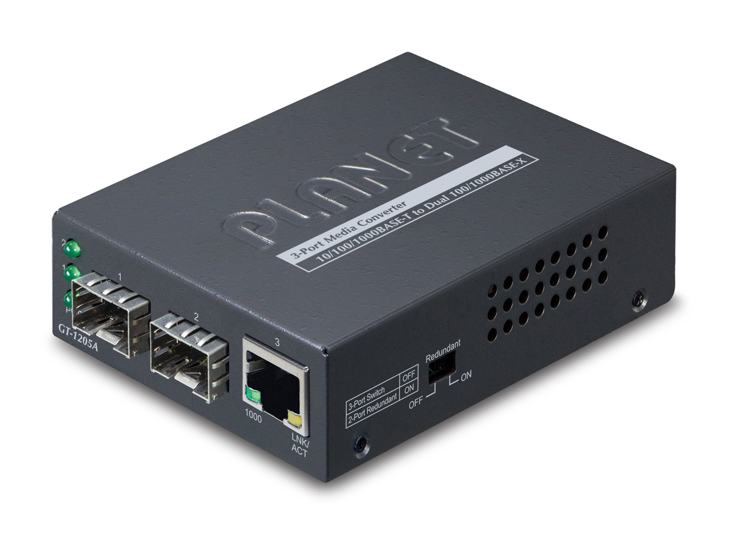 Image of PLANET GT-1205A network media converter 1000 Mbit/s Black
