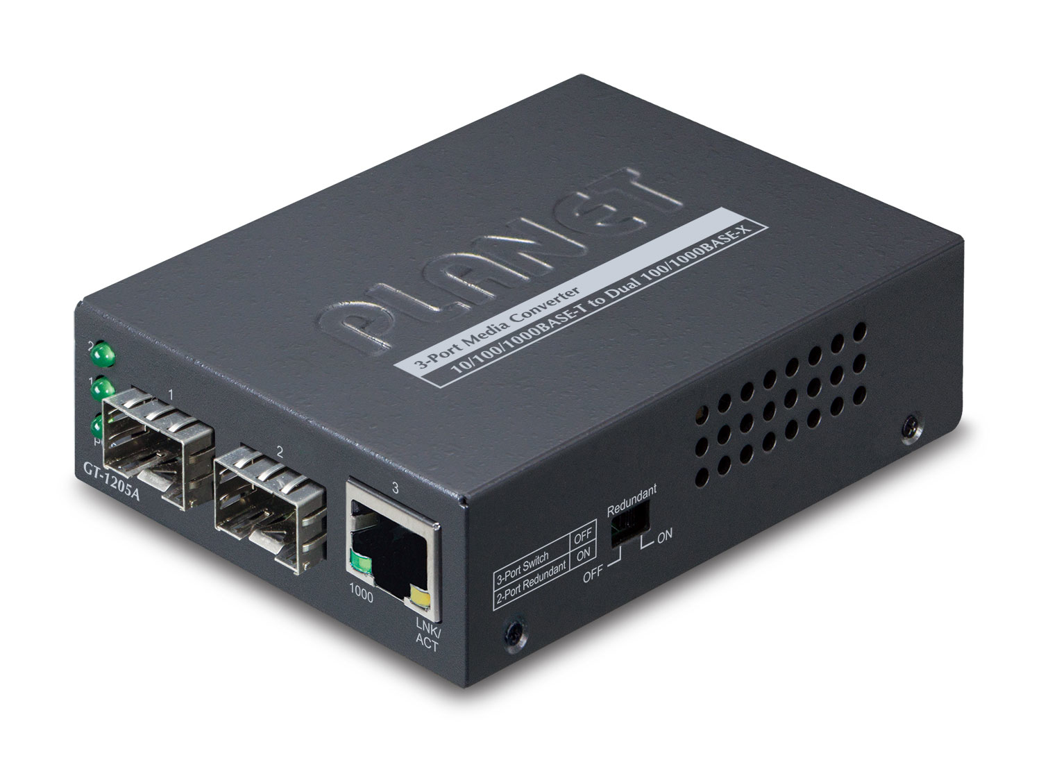 Photos - Media Converter PLANET GT-1205A network  1000 Mbit/s Black 