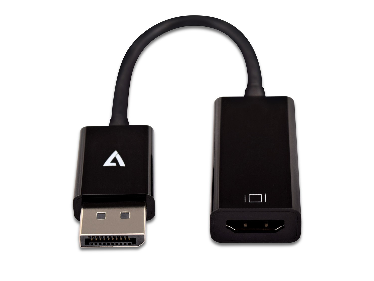 Image of V7 Black Video Adapter DisplayPort Male to HDMI Female Slim