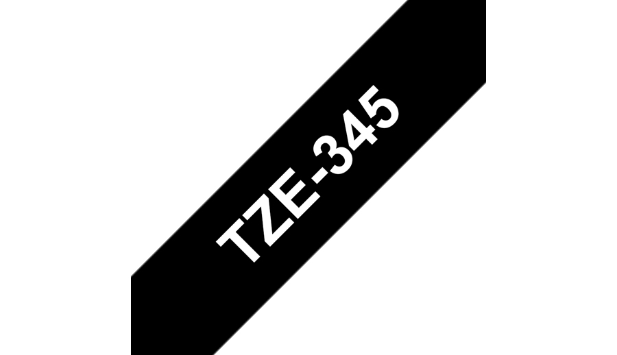 Brother TZE-345 DirectLabel white on black Laminat 18mm x 8m for Brother P-Touch TZ 3.5-18mm/36mm/6-18mm/6-24mm/6-36mm