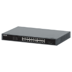 Intellinet 24-Port Gigabit Ethernet PoE+ Switch with 2 SFP Ports IEEE 802.3at/af (PoE+/PoE) Compliant, 370 W PoE Power Budget, Two 1G SFP Open Slots, Self-Healing Network, 19" Rackmount