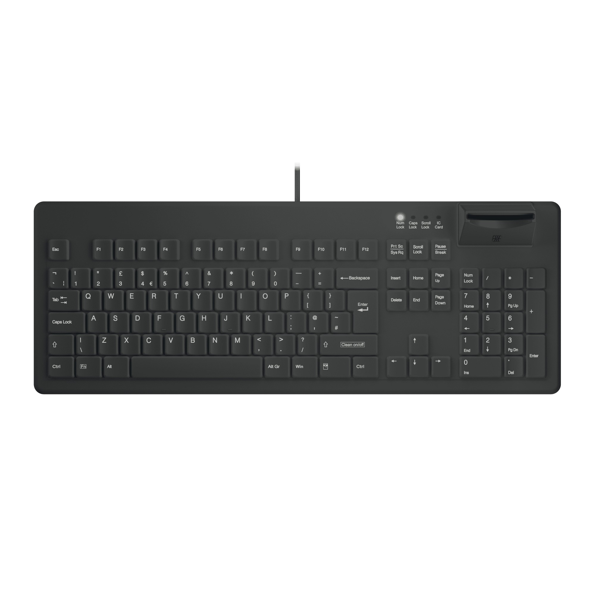 Contour Active Key (formerly Cherry) Medical Keyboard SmartCard Full-Size Wired Black UK C8200