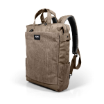 Port Designs MILANO II ECO TOTEPACK -DESERT BROWN. 16ltr 14/16 laptop backpack. Mix of Corduroy; 600D water repellent polyester and recycled 210D r-PET polyester.