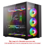 GAMEMAX Infinity Mid-Tower ATX PC Black Gaming Case Bundle With 6 x ARGB Fans Included