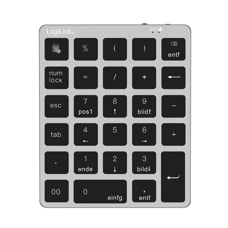 LogiLink ID0212 numeric keypad Laptop/PC Bluetooth Grey