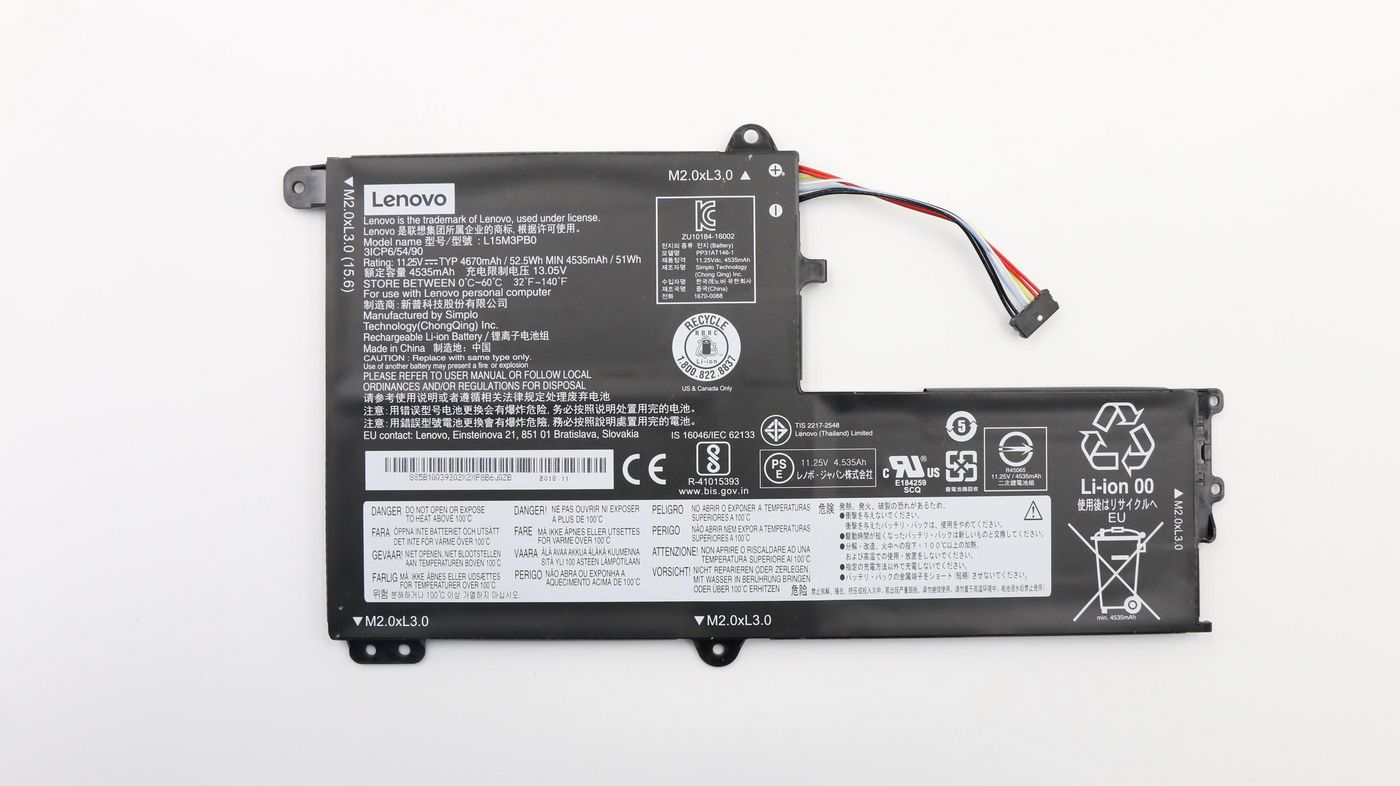 Image of Lenovo Battery 3 Cell 11.25V 52.5Wh - Approx 1-3 working day lead.