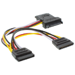InLine Internal SATA Power Cable SATA male / female to 2x SATA m 0.15m