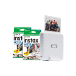 Fujifilm Instax Link Wide Printer - Ash White - Printer + 40 Shot Pack