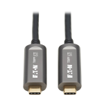 Tripp Lite U420F-20M-D3 USB-C AOC Cable (M/M) - USB 3.2 Gen 2 (10 Gbps) Plenum-Rated Fiber Active Optical Cable - Data Only, Black, 20 m (66 ft.)