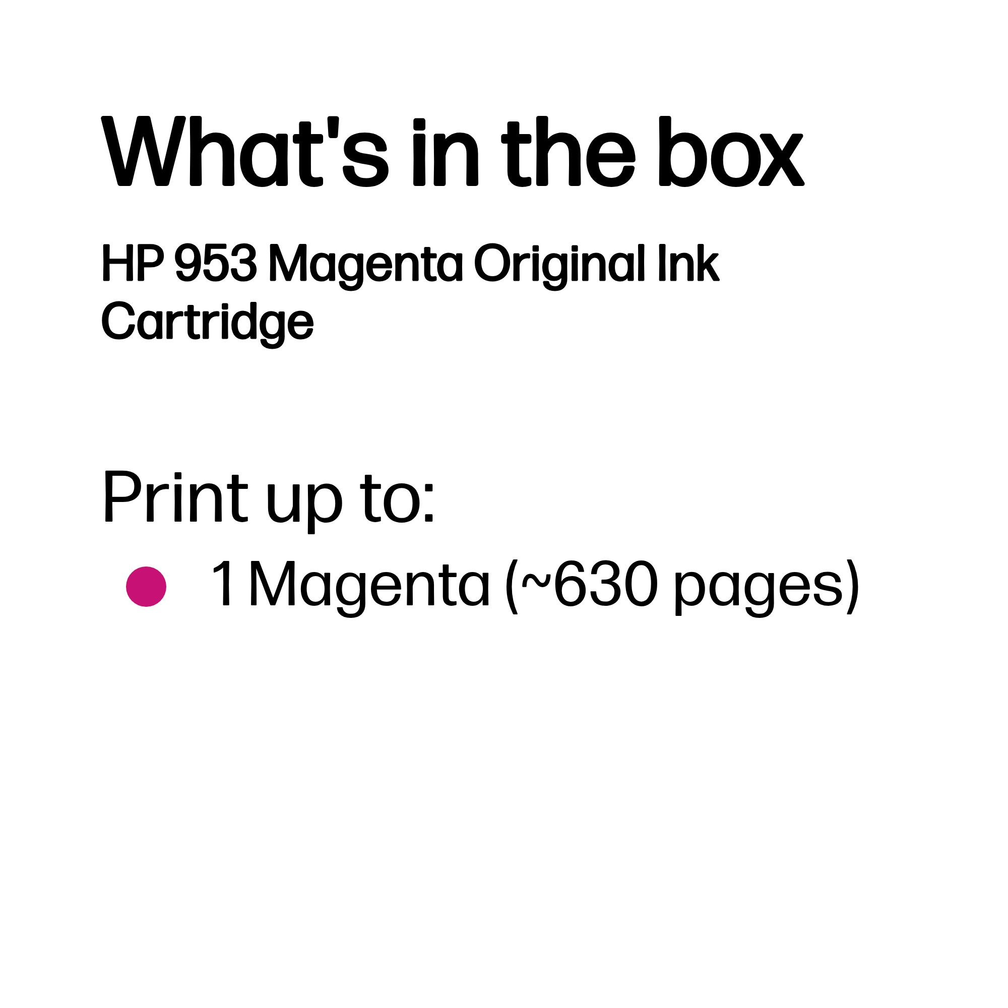 HP 953 Original Ink Cartridge 9-ml Magenta F6U13AE