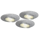 4lite WiZ Connected Fire-Rated IP20 GU10 Smart Adjustable LED Downlight - Satin Chrome - Pack of 3