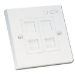 Lindy CAT5e Single Wall Plate with 2 x RJ-45 Shuttered Socket, Unshielded