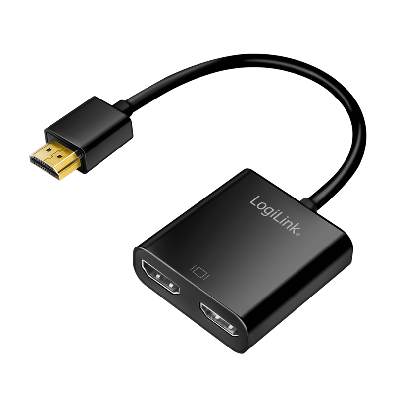 LogiLink HDMI splitter, 1x2-Port, 4K/60 Hz, EDID, HDCP, HDR, CEC, IR, Downscaler, 0.13 m