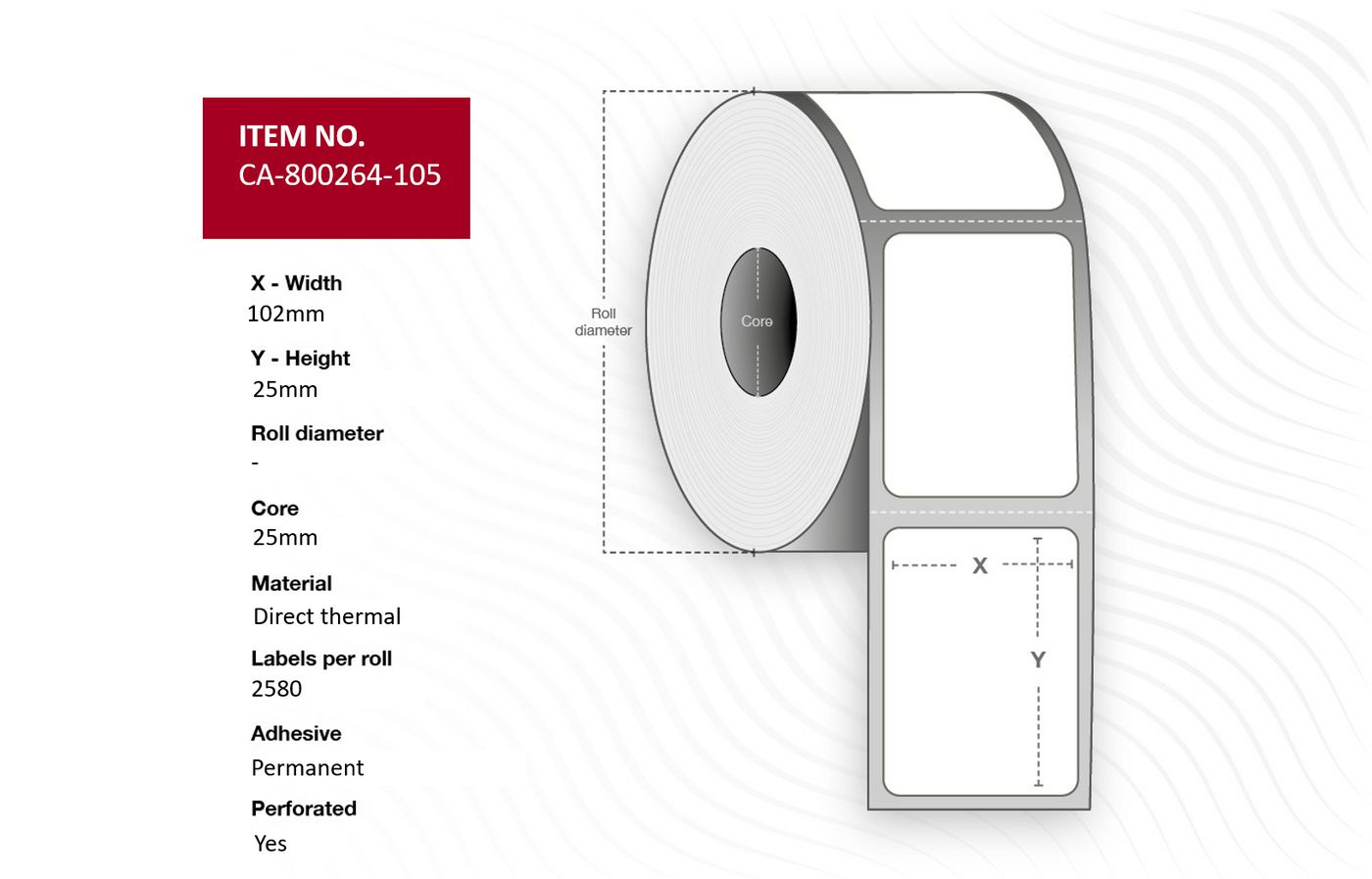 Capture White Ca-800264-105 Printer Label