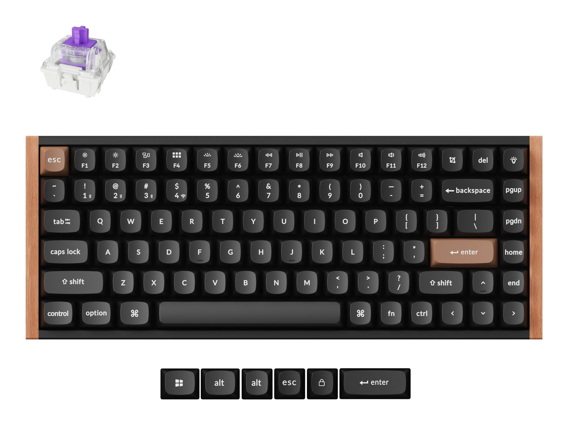 Keychron K2 HE keyboard Gaming USB + RF Wireless + Bluetooth QWERTY UK English Black