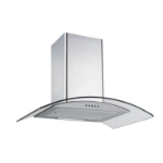 electriQ 60cm Curved Glass Chimney Hood - Stainless Steel