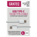 GRATEQ 85058QC USB-kablar 2,25 m USB 2.0 USB C Vit