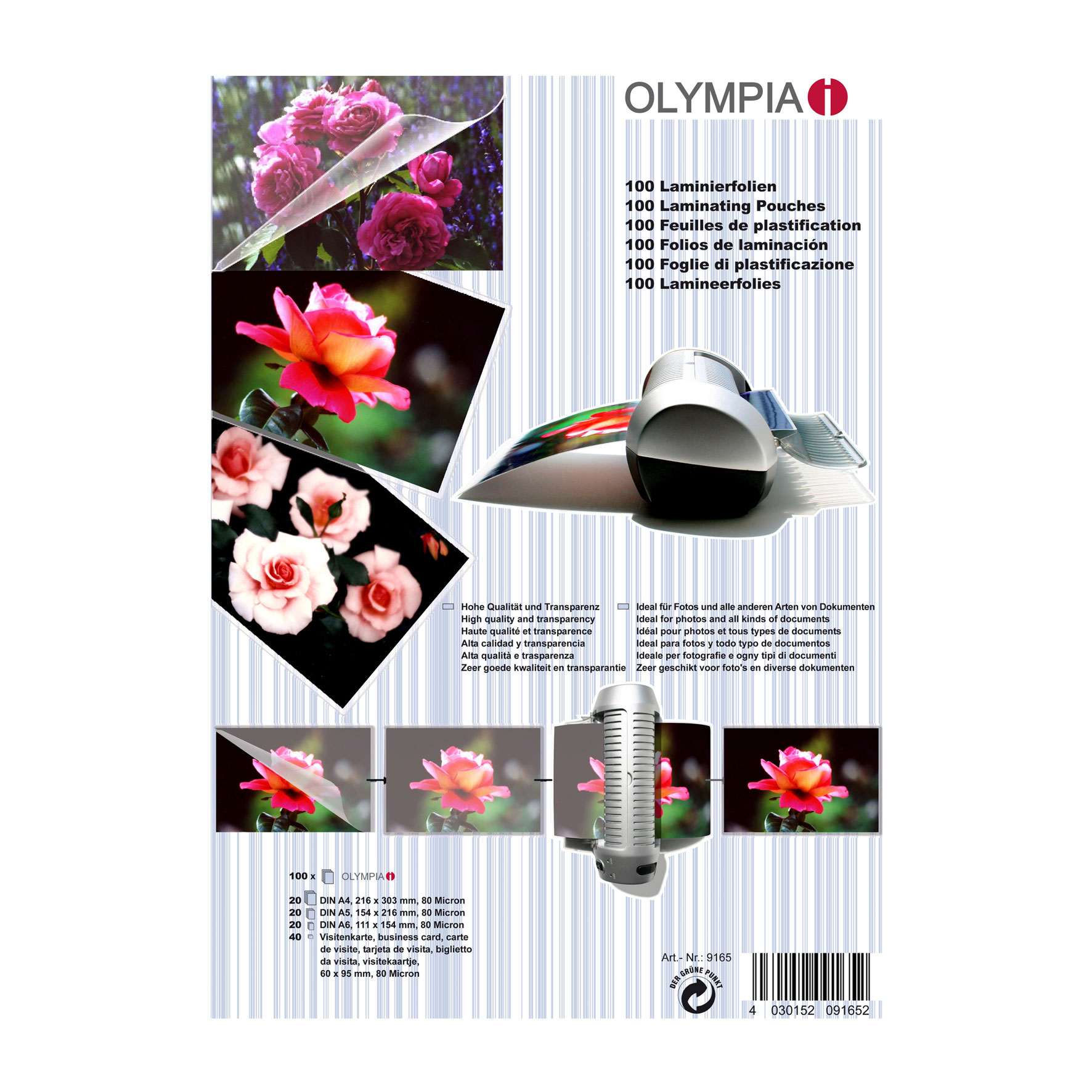 Image of Olympia 9165 laminator pouch 100 pc(s)