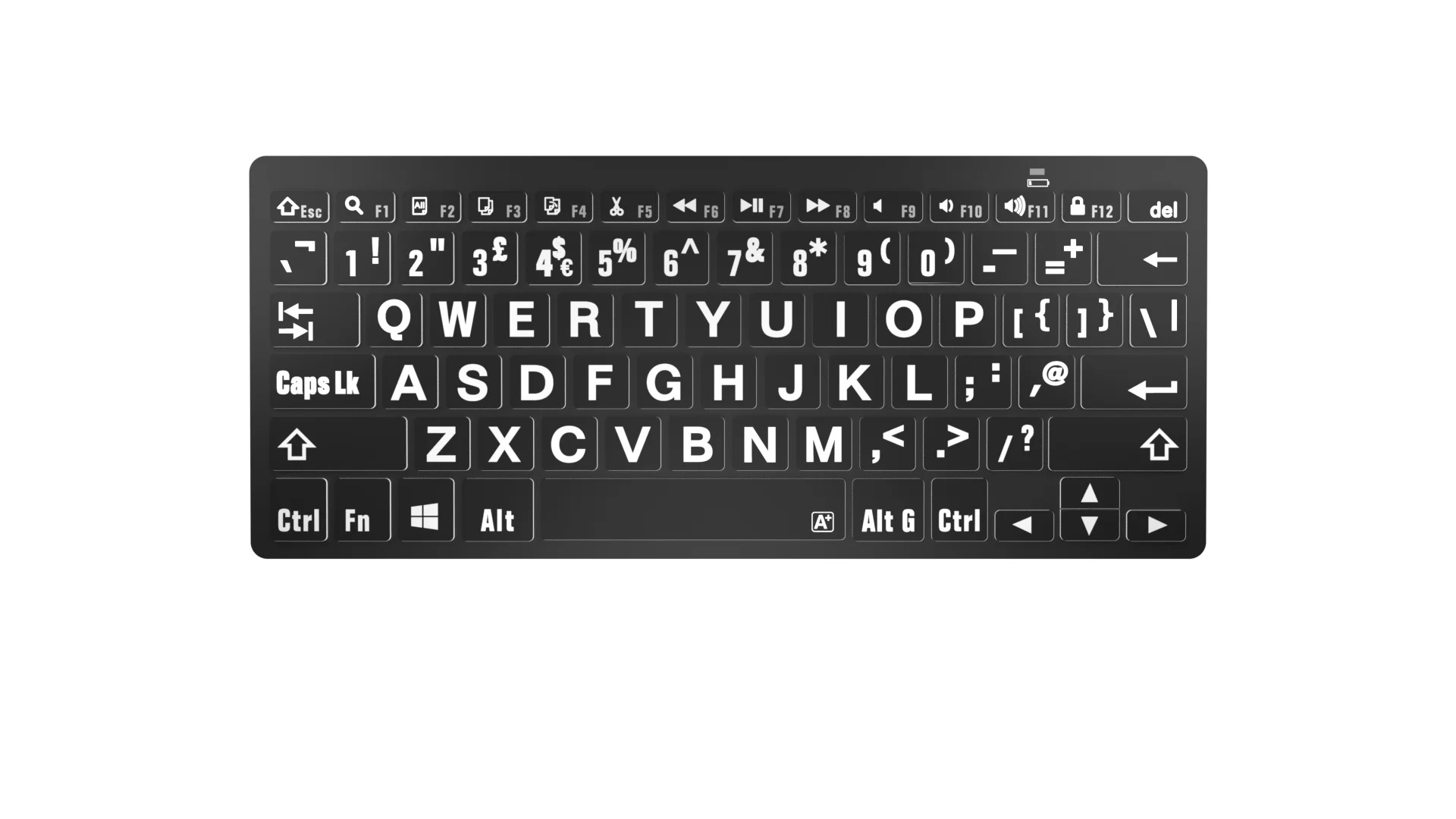 Image of Visionaid VT Keys 2 Large print keyboard; white letters on black...