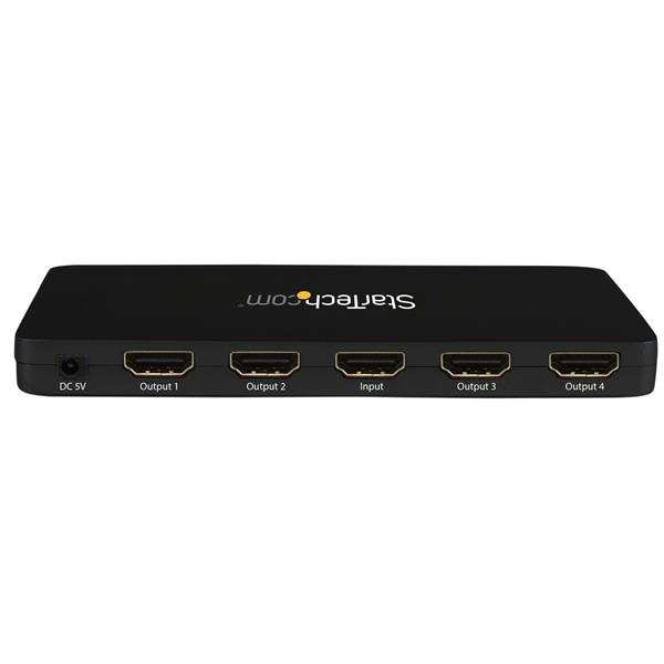 StarTech.com 4K HDMI 4-Port Video Splitter  1x4 HDMI Splitter w/ Solid Aluminum Housing  4K 30Hz