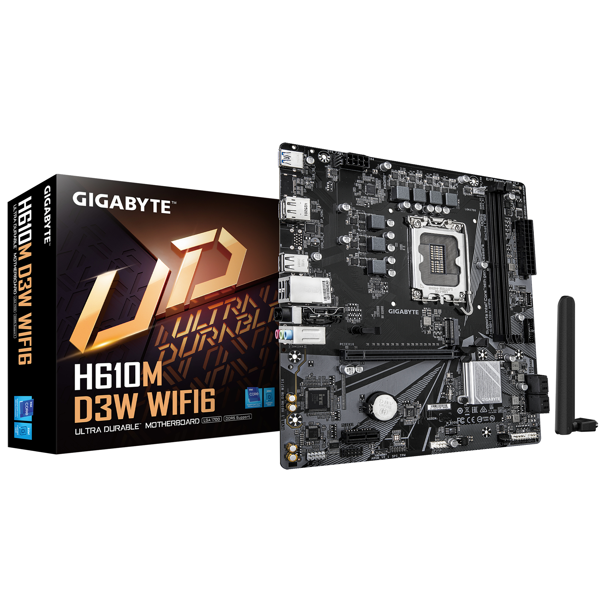 GIGABYTE H610M D3W WIFI6 Motherboard - Supports 14th Gen. Intel Core C
