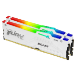 Kingston Technology FURY Beast 32GB 6000MT/s DDR5 CL40 DIMM (Kit of 2) White RGB XMP