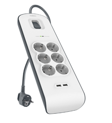 Image of Belkin BSV604vf2M White 6 AC outlet(s) 2 m