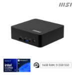 MSI Cubi NUC AI+ 3MG Intel Core Ultra 5 322 (12MB Cache), 16GB DDR5-SDRAM, 512GB SSD, Intel Graphics, LAN, WLAN, Bluetooth, Windows 11 Pro ( NUC AI+ 3MG i5 322 FS 16GB 512GB W11P)