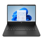 HP Laptop 14-dq6002na Intel® N N150 35.6 cm (14") HD 4 GB DDR4-SDRAM Wi-Fi 6 (802.11ax) Windows 11 Home in S mode Black