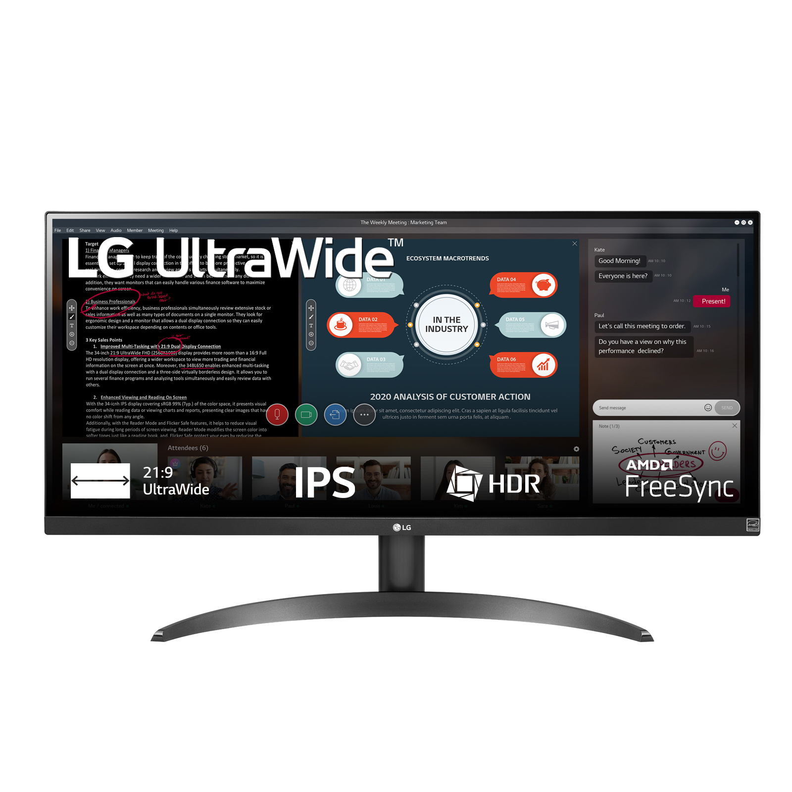 Image of LG 29WP500-B computer monitor 73.7 cm (29") 2560 x 1080 pixels...