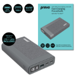 PREVO AD10C 100W USB-C Power Delivery PD 20000mAh Portable Fast-Charging Powerbank with Digital Display, Dual USB-C & USB-A with 100W USB-C Cable Included for Laptops, Ultrabooks, Chromebooks, Smartphones & Tablets