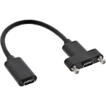 InLine USB 3.2 C female / female with flange cable, black, 0.20m