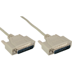 InLine serial cable molded DB25 male / male direct grey 2m