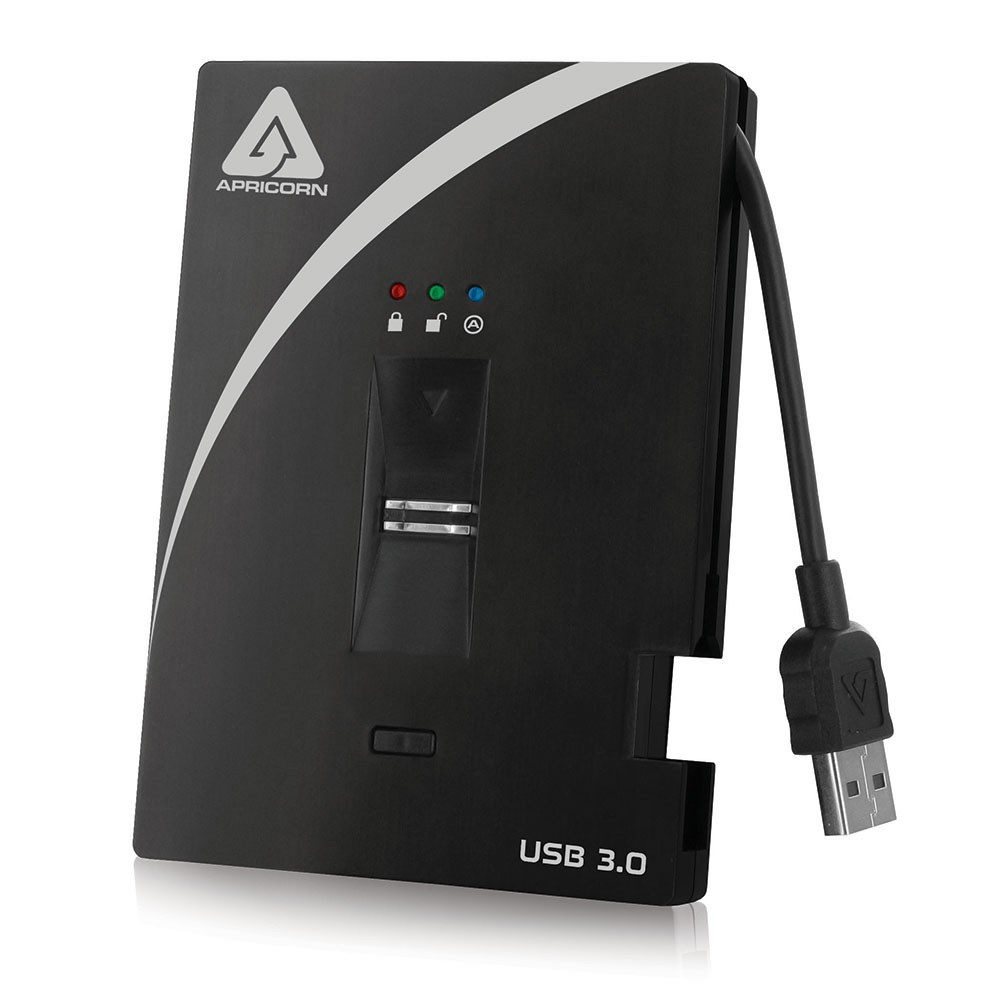 Image of Apricorn Aegis Bio USB3.0 500GB external hard drive Black