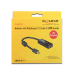 DeLOCK 62613 video cable adapter 0.2 m Mini DisplayPort HDMI Type A (Standard) Black