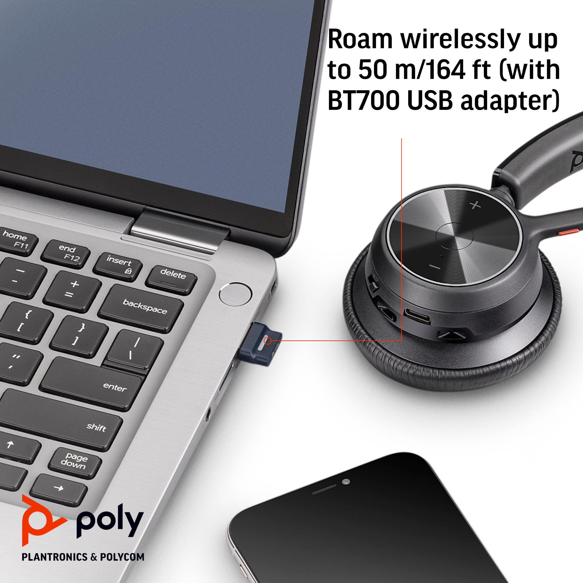 Poly Voyager 4320 Microsoft Teams Certified USB-A Headset +BT700 dongle