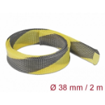 DeLOCK Braided Sleeve stretchable 2 m x 38 mm black-yellow