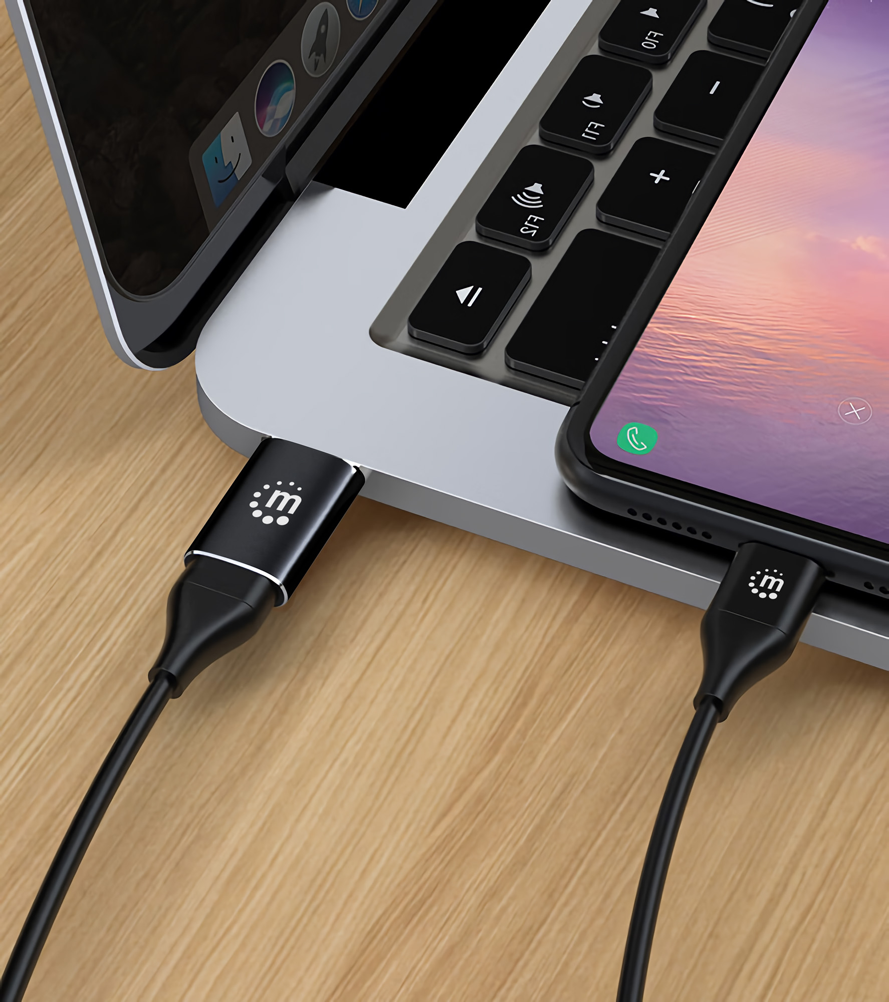 Manhattan USB-C to USB-A Adapter, Female to Male, 10 Gbps (USB 3.2 Gen2 aka USB 3.1), SuperSpeed+ USB, Black, Lifetime Warranty