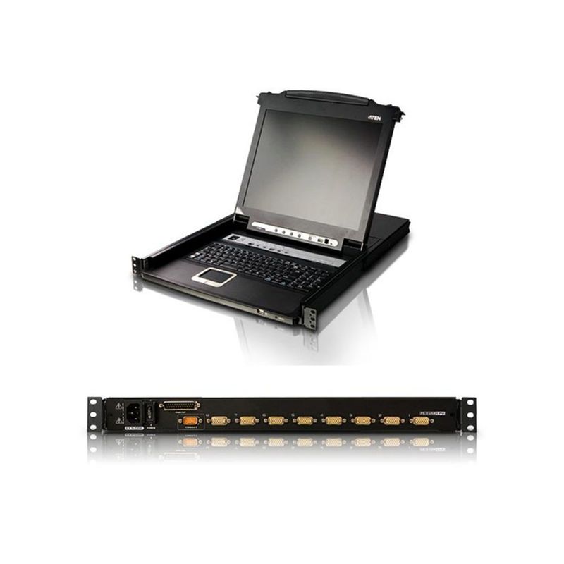 Image of ATEN 8 PORT USB/PS2 19 INCH 1U KVM SWITCH - 17 INCH LCD